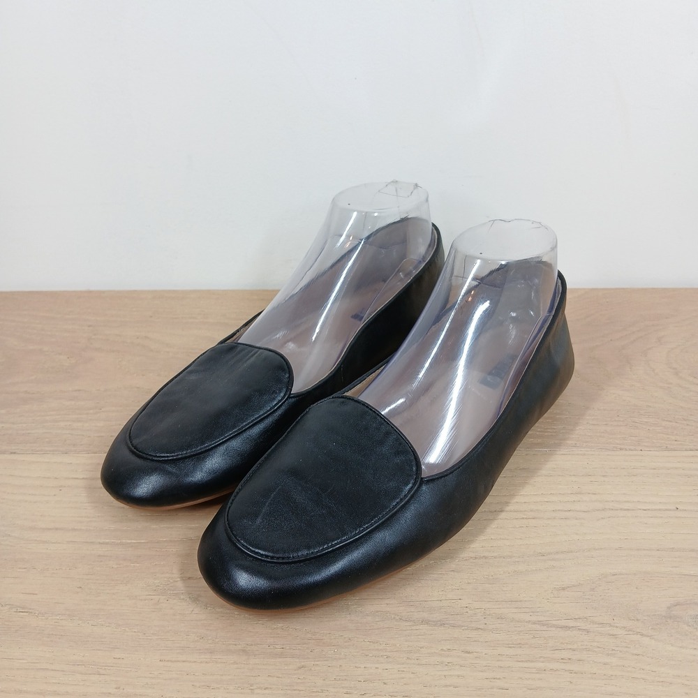 ECCO Anine Loafer Flats Women 41 Black Leather Round Toe Slip On Comfort